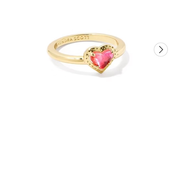 ❤️ Kendra Scott Anna Band Ring with Pink Heart Stone size 7 - Picture 2 of 4